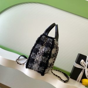 img_ecb71349_20251124_i1763972591937_1982_0_1_jpg CC 2025 Bag Black Tweed Fabric Leather