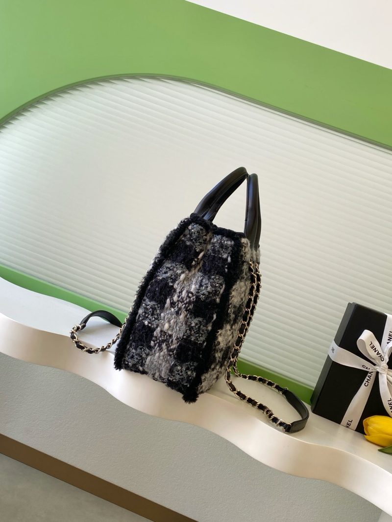 img_ecb71349_20251124_i1763972591937_1982_0_1_jpg CC 2025 Bag Black Tweed Fabric Leather