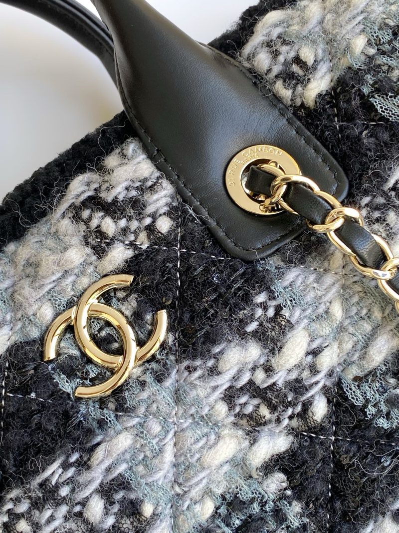 img_ecb71349_20251124_i1763972592030_2070_0_4_jpg CC 2025 Bag Black Tweed Fabric Leather