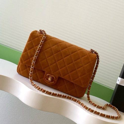 Chanel 2026 Flap Bag Camel Suede Leather