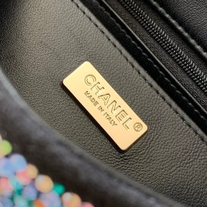 Chanel 2026 Flap Bag 21cm Blue mix Colors Sequin Leather 325283