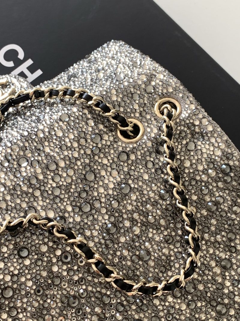 Chanel 2026 Flap Bag 21cm Silver mix Colors Sequin Leather 325282