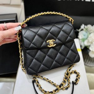 24s 31 ruecambon 15cm black caviar leather