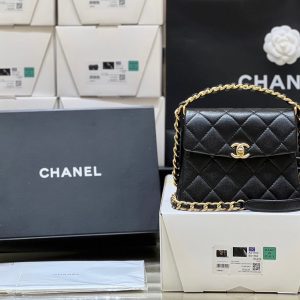 24s 31 ruecambon 15cm black caviar leather