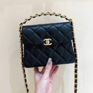 24s 31 ruecambon 15cm black caviar leather