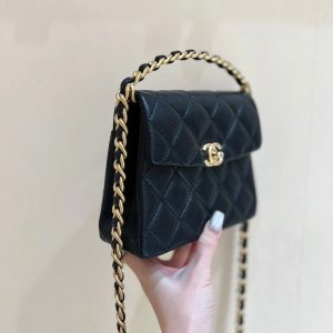 24s 31 ruecambon 15cm black caviar leather