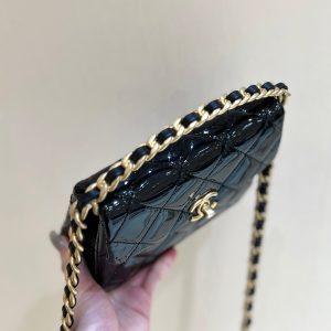 24s 31 ruecambon 15cm black patent calfskin