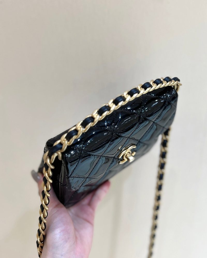 24s 31 ruecambon 15cm black patent calfskin