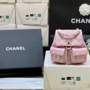 24a duma backpack pink caviar leather light gold hardware