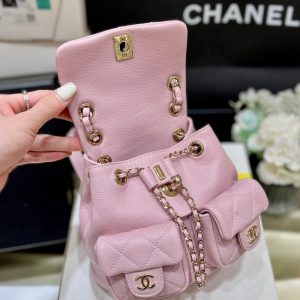 24a duma backpack pink caviar leather light gold hardware