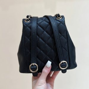 24a duma backpack black caviar leather light gold hardware