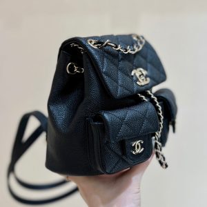 24a duma backpack black caviar leather light gold hardware