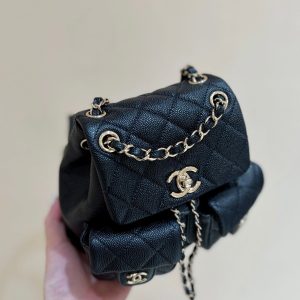 24a duma backpack black caviar leather light gold hardware