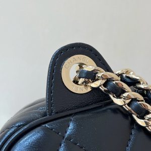 Chanel 24K Special Edition Camera 24cm Bag Black Sheepskin