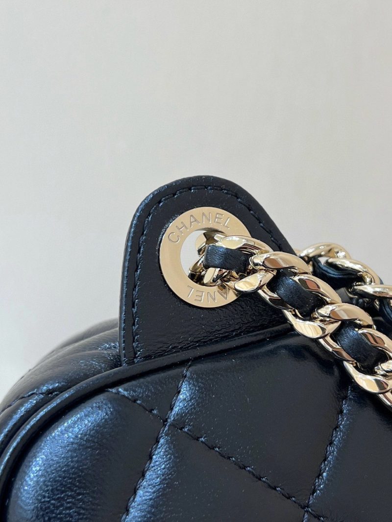 Chanel 24K Special Edition Camera 24cm Bag Black Sheepskin