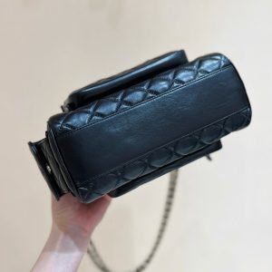 Chanel 24K Special Edition Camera 24cm Bag Black Sheepskin