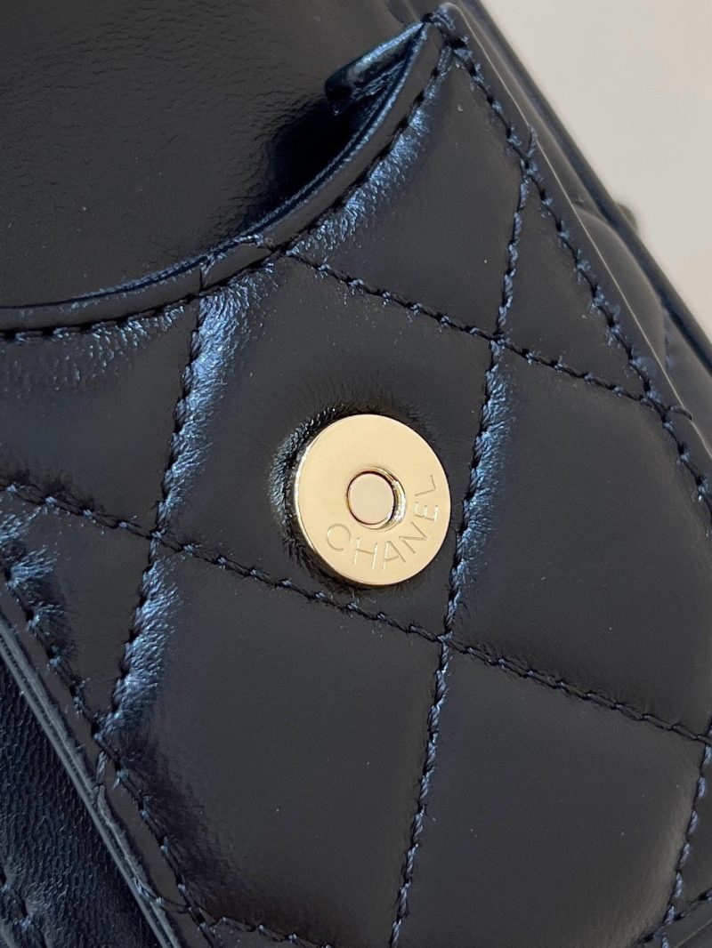 Chanel 24K Special Edition Camera 24cm Bag Black Sheepskin