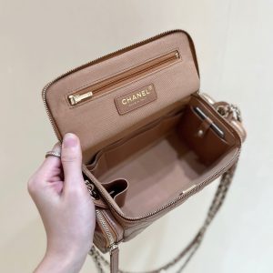 img_f3c7fd90_20241017_i1729153682_1905_6_jpg CC 24K Handle Camera Bag 23cm Brown Lambskin Light GHW