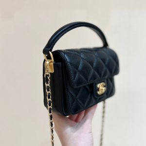 img_f3c7fd90_20241025_i1729821437_519_2_jpg CC24K Mini Handle Flap Bag 16cm Black Caviar Light GHW