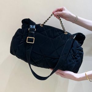 Chanel 24N Coco Neige Handbags Black Velvet 256069