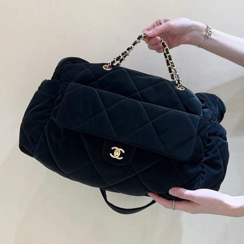 Chanel 24N Coco Neige Handbags Black Velvet 256069