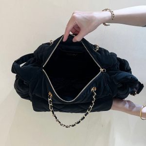 Chanel 24N Coco Neige Handbags Black Velvet 256069