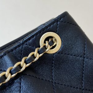 25C Backpack 18cm Black Calfsin Gold Hardware