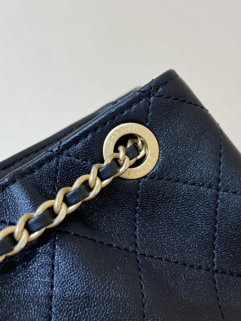 25C Backpack 18cm Black Calfsin Gold Hardware