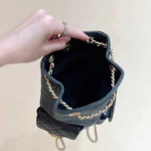 25C Backpack 18cm Black Calfsin Gold Hardware