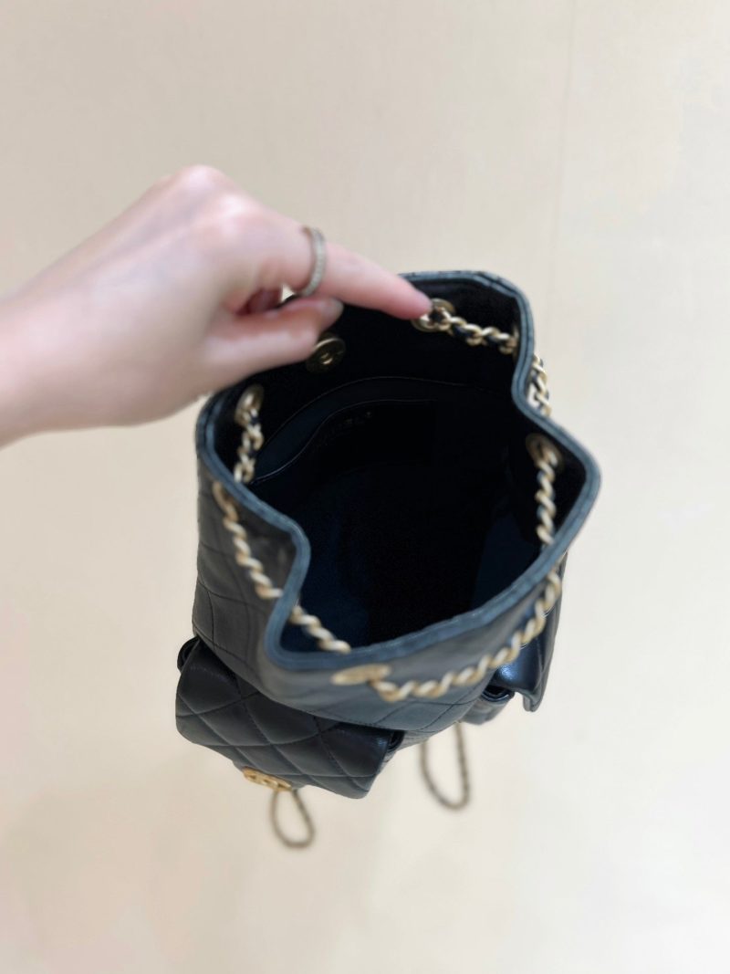 25C Backpack 18cm Black Calfsin Gold Hardware