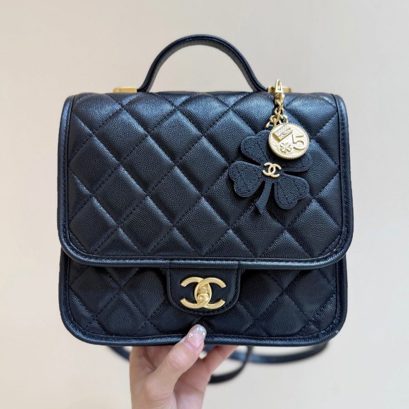 CC 25s Backpack 22 black calfskin