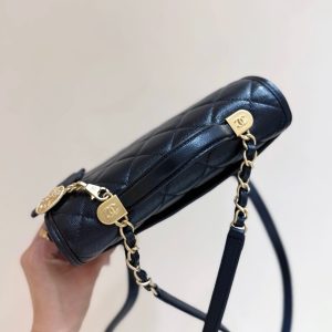 Chanel 2025 Four-Leaf Clover Backpack Black Gold Caviar Leather 342116