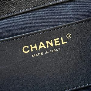 Chanel 2025 Affinity Backpack Black Gold Caviar Leather 343094