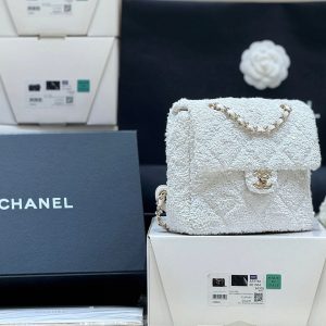 Chanel 2025 Backpack White Sequin Lambskin 346043