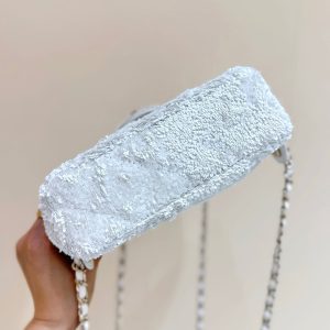 Chanel 2025 Backpack White Sequin Lambskin 346043