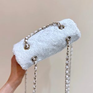 Chanel 2025 Backpack White Sequin Lambskin 346043