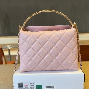 CC Handle Vintage Bag 19cm Pink Caviar 277777 GHW