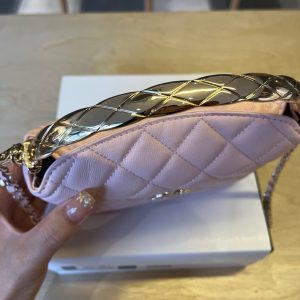 CC Handle Vintage Bag 19cm Pink Caviar 277777 GHW
