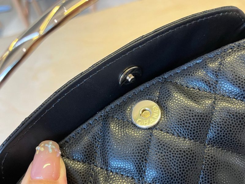 CC Handle Vintage Bag 19cm Black Caviar 277778 GHW