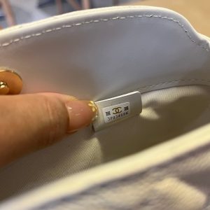 CC Handle Vintage Bag 19cm White Caviar 277774 GHW