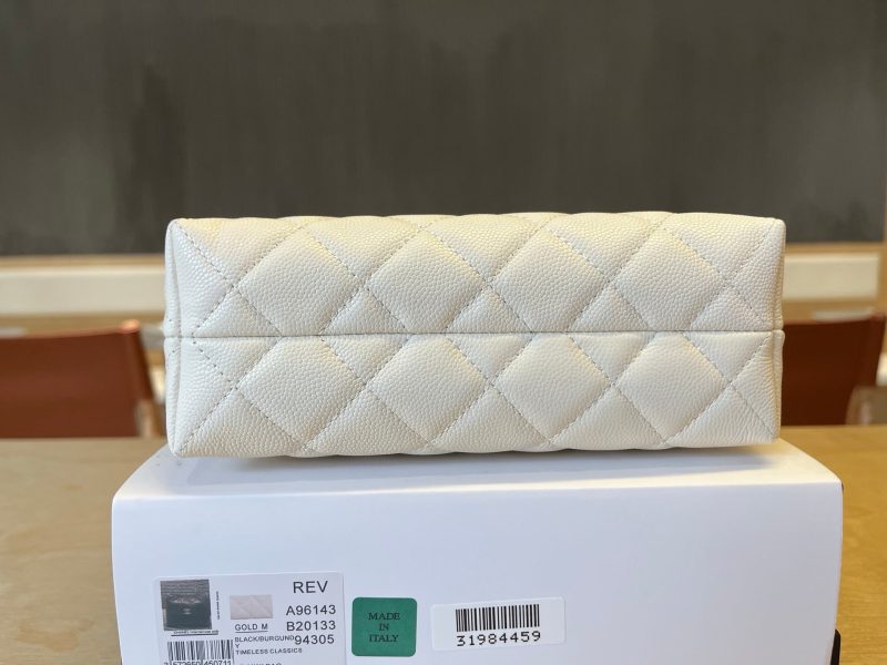 CC Handle Vintage Bag 19cm White Caviar 277774 GHW