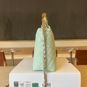 CC Handle Vintage Bag 19cm Mint Green Caviar 277776 GHW