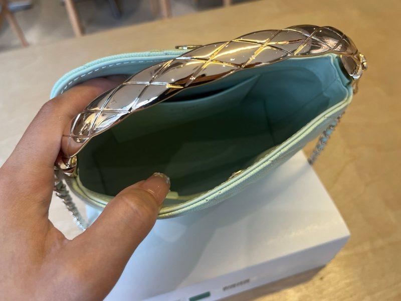 CC Handle Vintage Bag 19cm Mint Green Caviar 277776 GHW