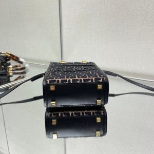 img_f6bf40bb_20231118_i1700290366_5090_5_jpg MINI SUNSHINE 18 IN BROWN RAFFIA AND BLACK WOOL CALFSKIN TRIM