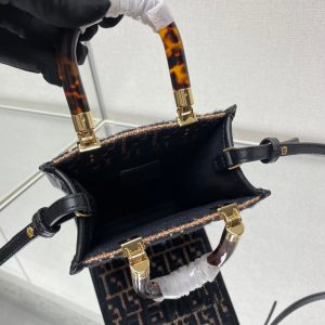 img_f6bf40bb_20231118_i1700290366_8611_7_jpg MINI SUNSHINE 18 IN BROWN RAFFIA AND BLACK WOOL CALFSKIN TRIM