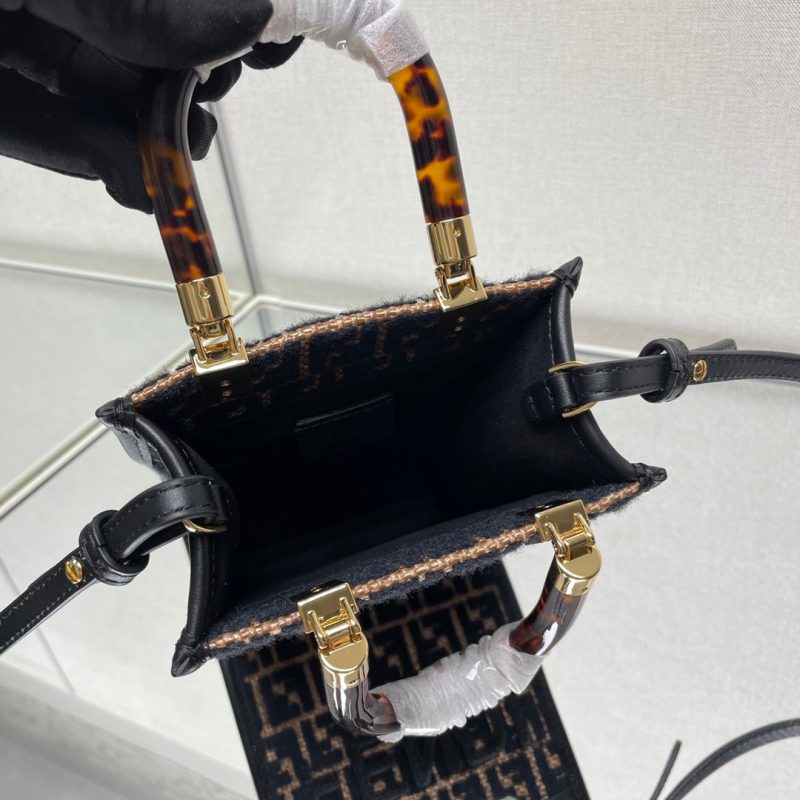 img_f6bf40bb_20231118_i1700290366_8611_7_jpg MINI SUNSHINE 18 IN BROWN RAFFIA AND BLACK WOOL CALFSKIN TRIM