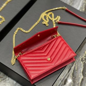 YL WOC 19 RED CHEVERON CAVIAR GOLD HARDWARE