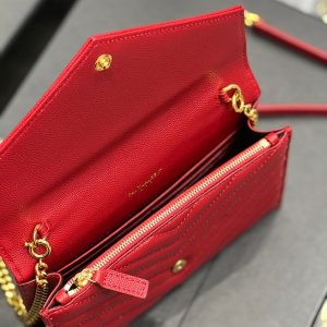 YL WOC 19 RED CHEVERON CAVIAR GOLD HARDWARE