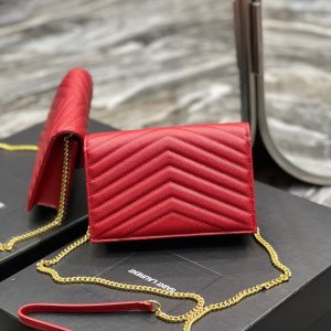 YL WOC 19 RED CHEVERON CAVIAR GOLD HARDWARE