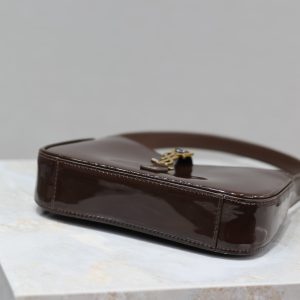 Le 5 a 7 19cm dark brown patent calfskin